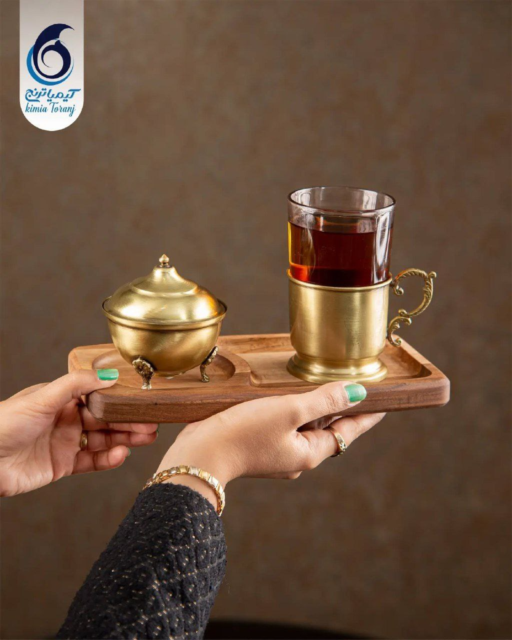 ست چایخوری لیوان برنجی ساده