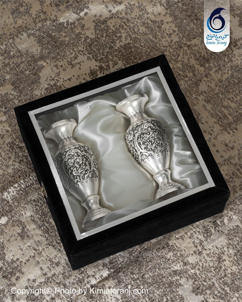 پک هدیه شاهانه گلدان شبه نقره