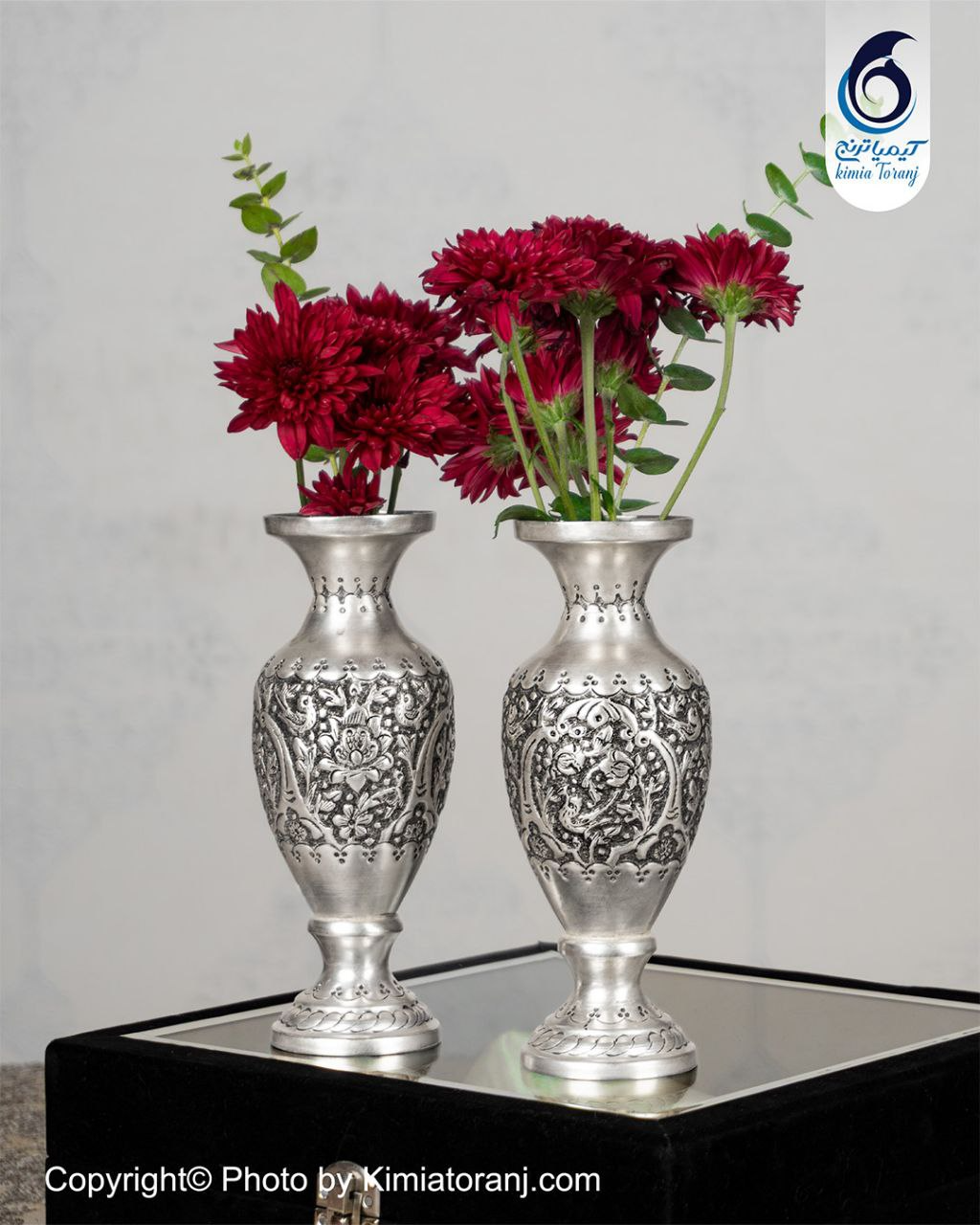 پک هدیه شاهانه گلدان شبه نقره