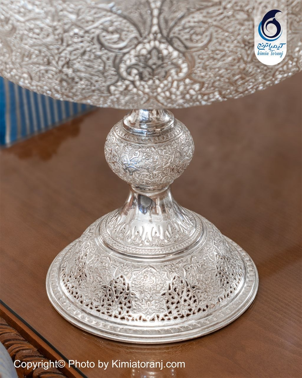 کنار سالنی شبه نقره قلم گل و مرغ