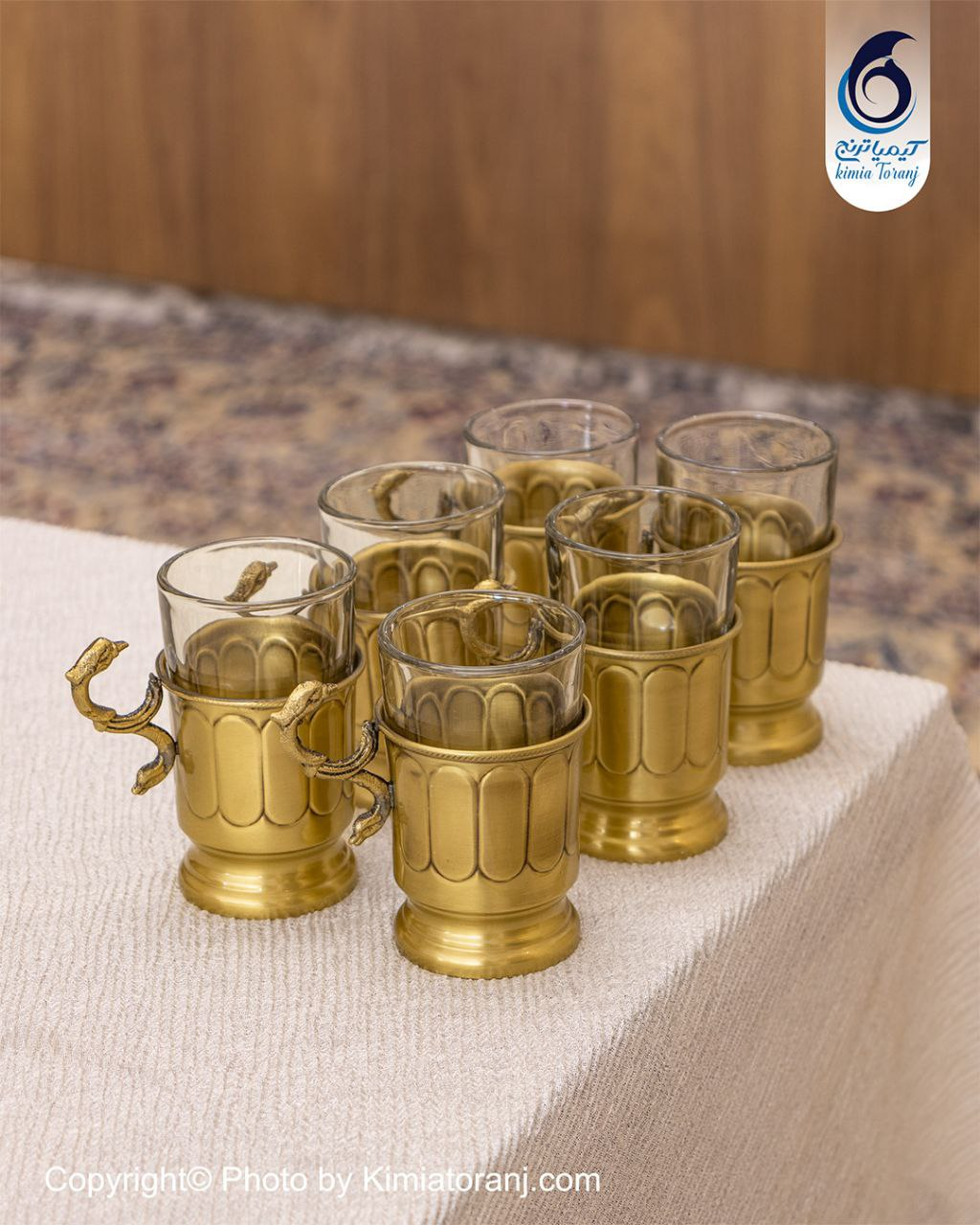 گالش استکان خطی برنجی