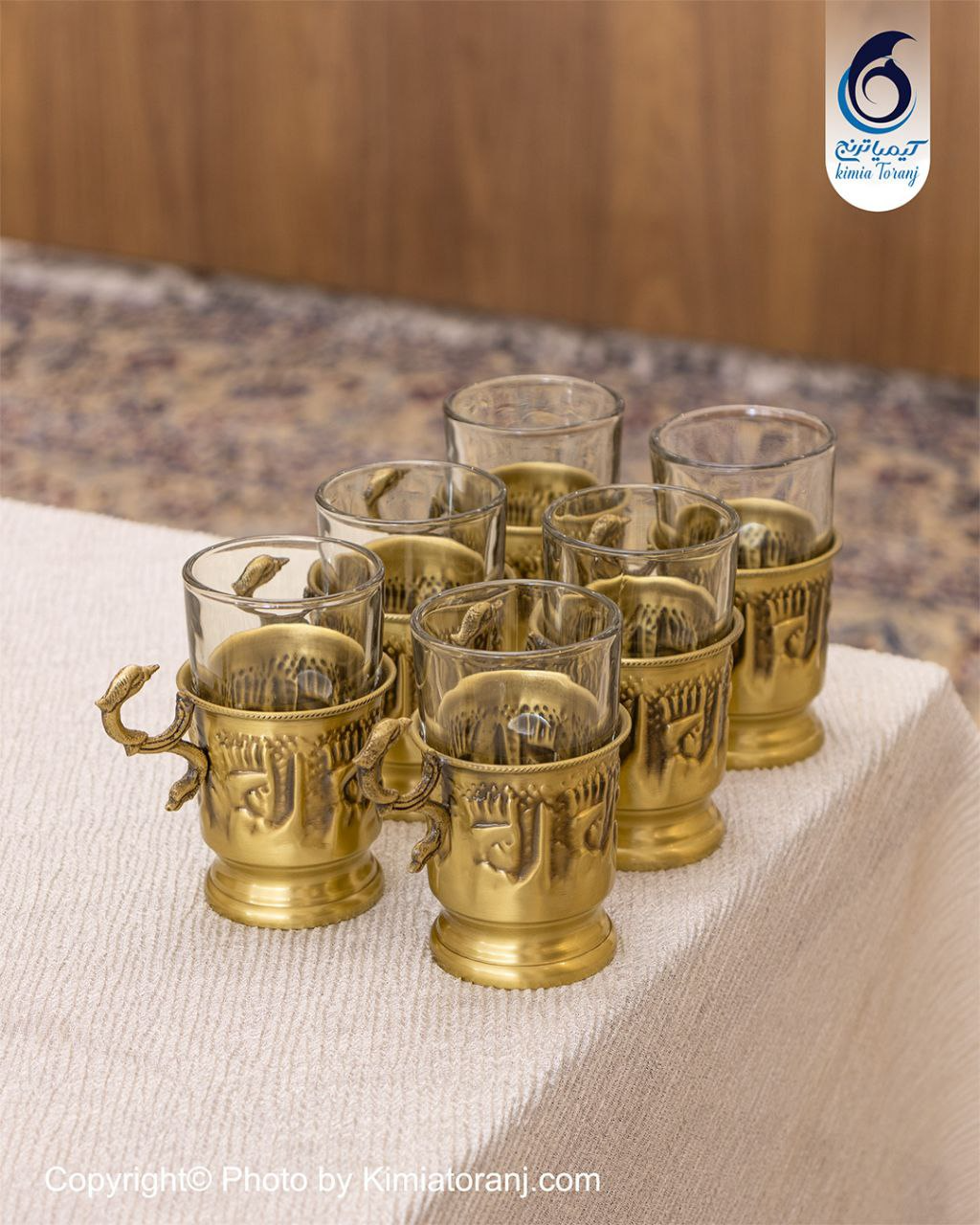 گالش استکان قلمزنی برنجی
