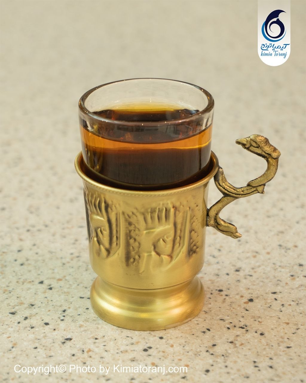 گالش استکان قلمزنی برنجی