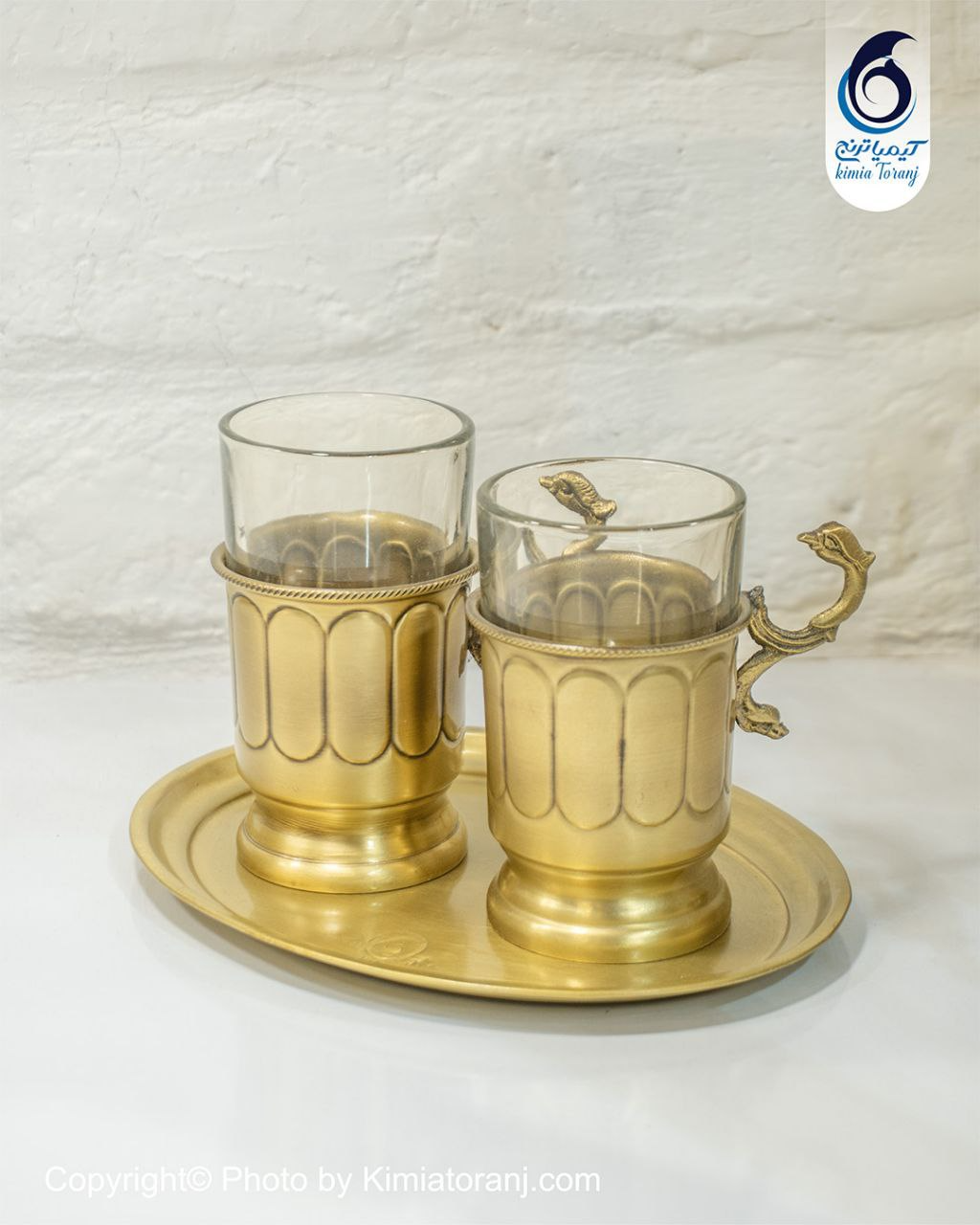 سماور ذغالی ۱ لیتری توپی خطی برنجی ضخیم