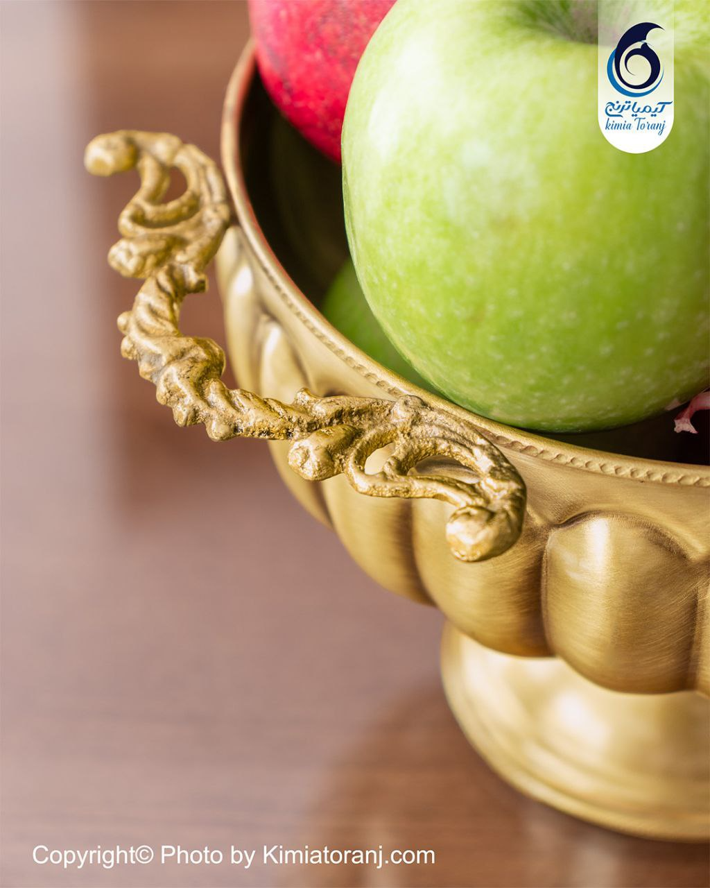 میوه خوری تک پایه برنجی خطی ضخیم