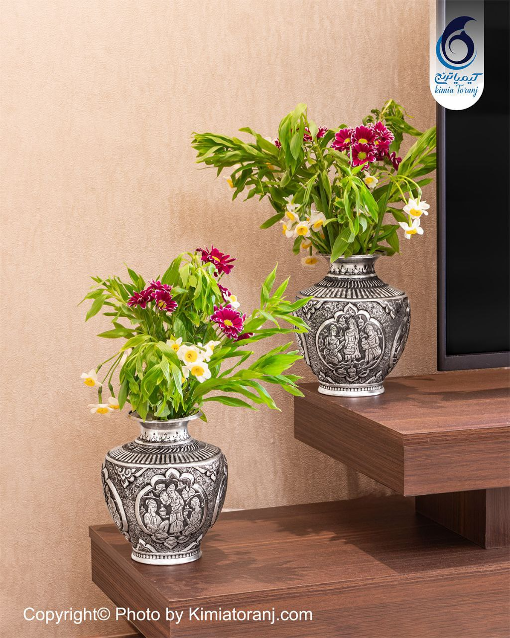 گلدان قلم زنی صورت
