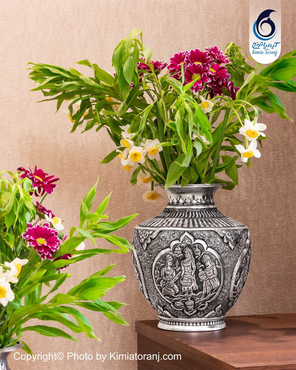 گلدان قلم زنی صورت