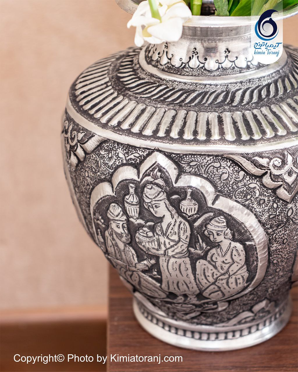 گلدان قلم زنی صورت