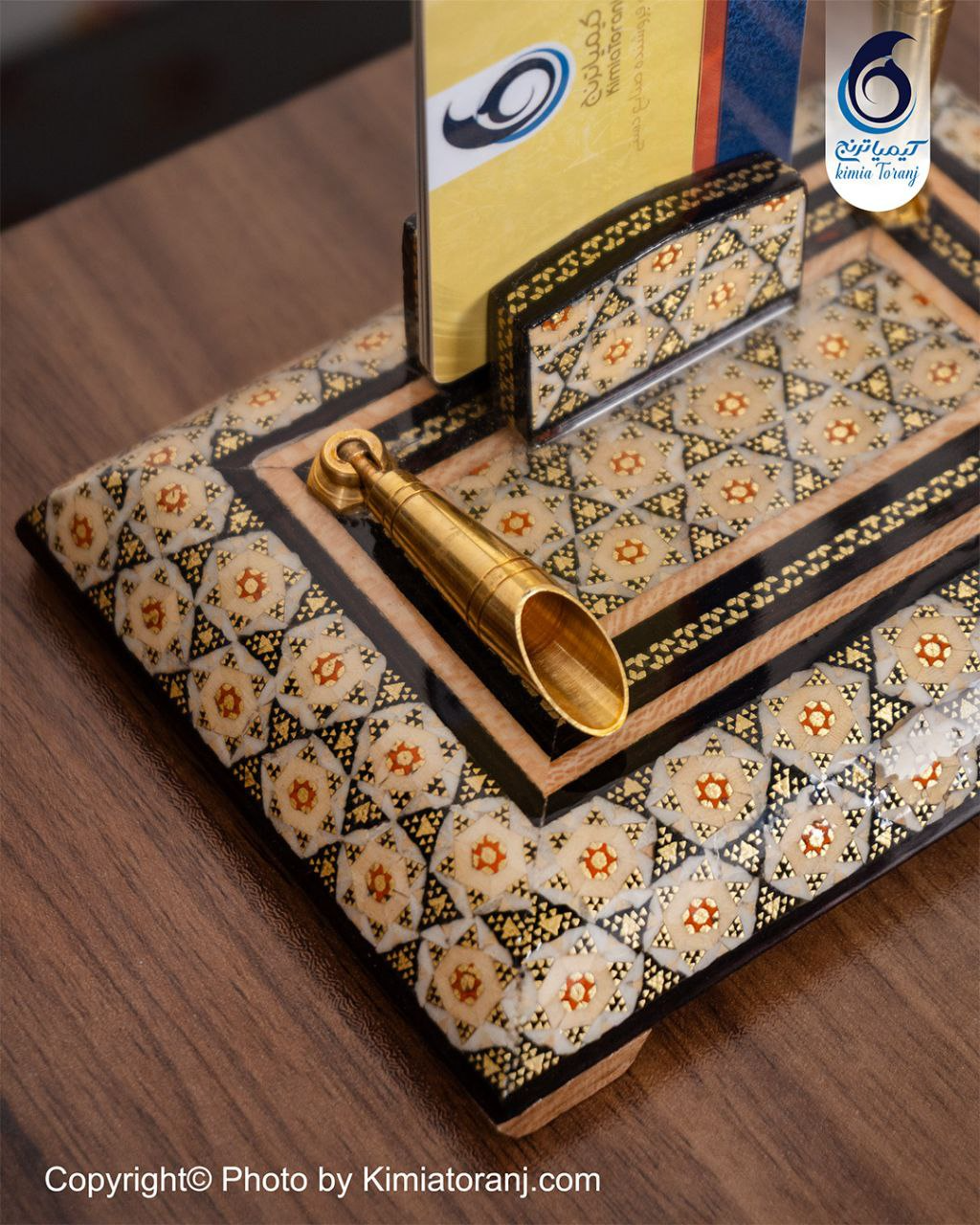 جاقلمی رومیزی کوچک تمام خاتم