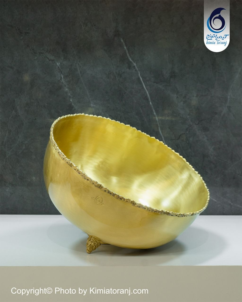 کاسه میوه خوری ساده سایز 4 برنجی ضخیم