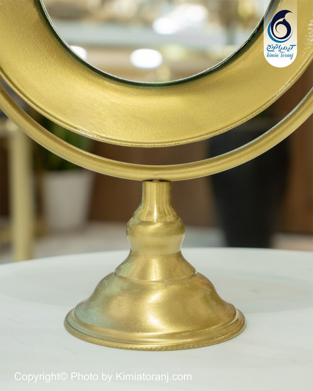 آینه شمعدان ساده سایز کوچک برنجی ضخیم