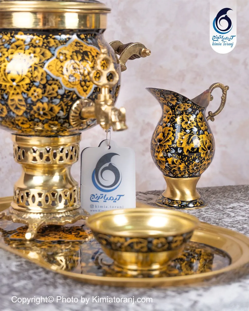 سرویس سماور زرینه ۱ لیتر توپی برنجی