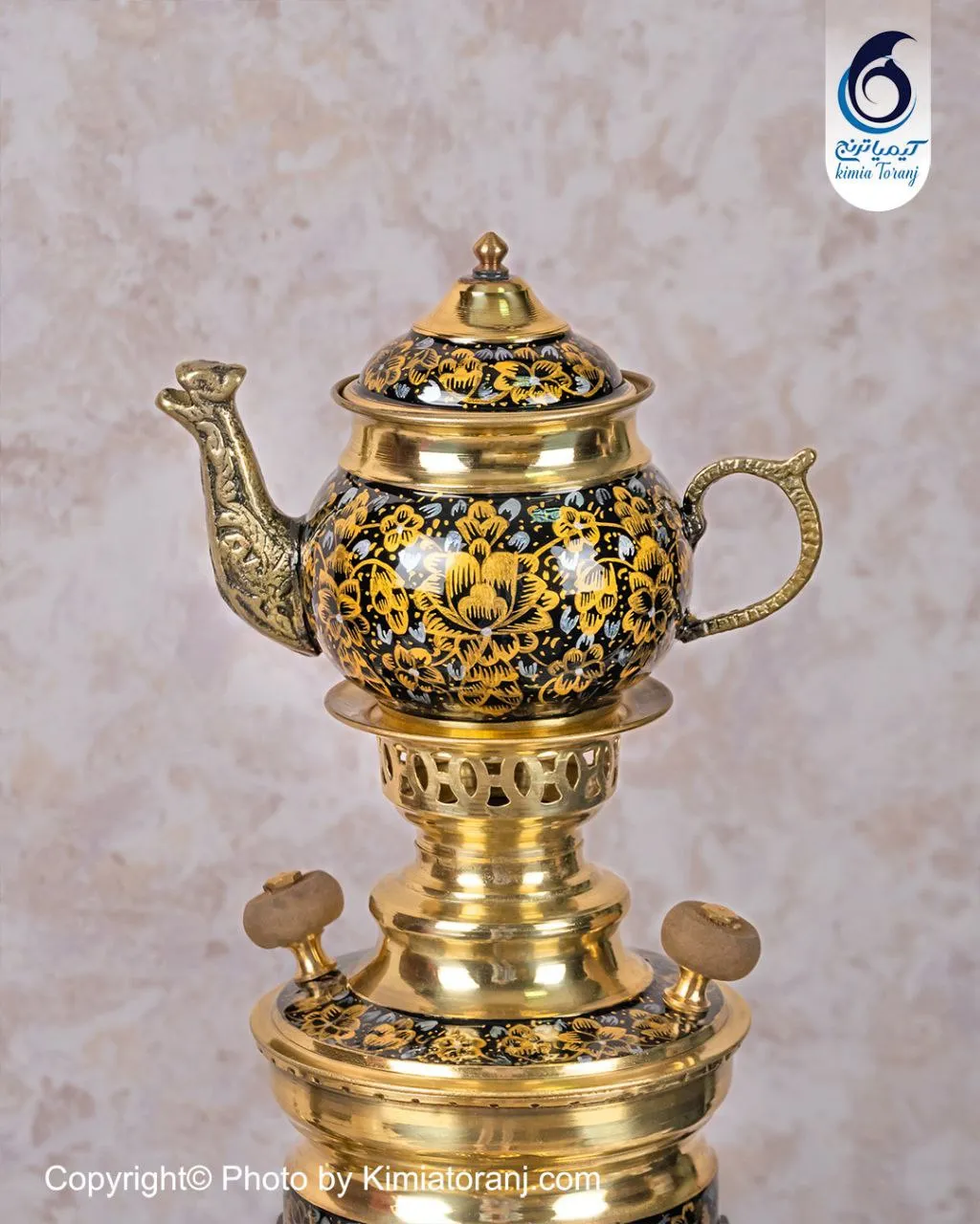 سرویس سماور زرینه ۱ لیتر توپی برنجی