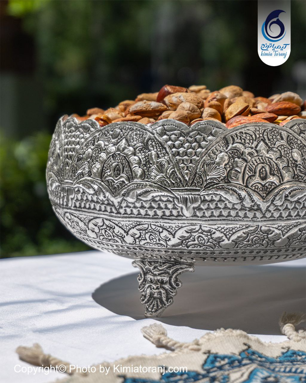 پسته خوری شبه نقره قلم اسلیمی