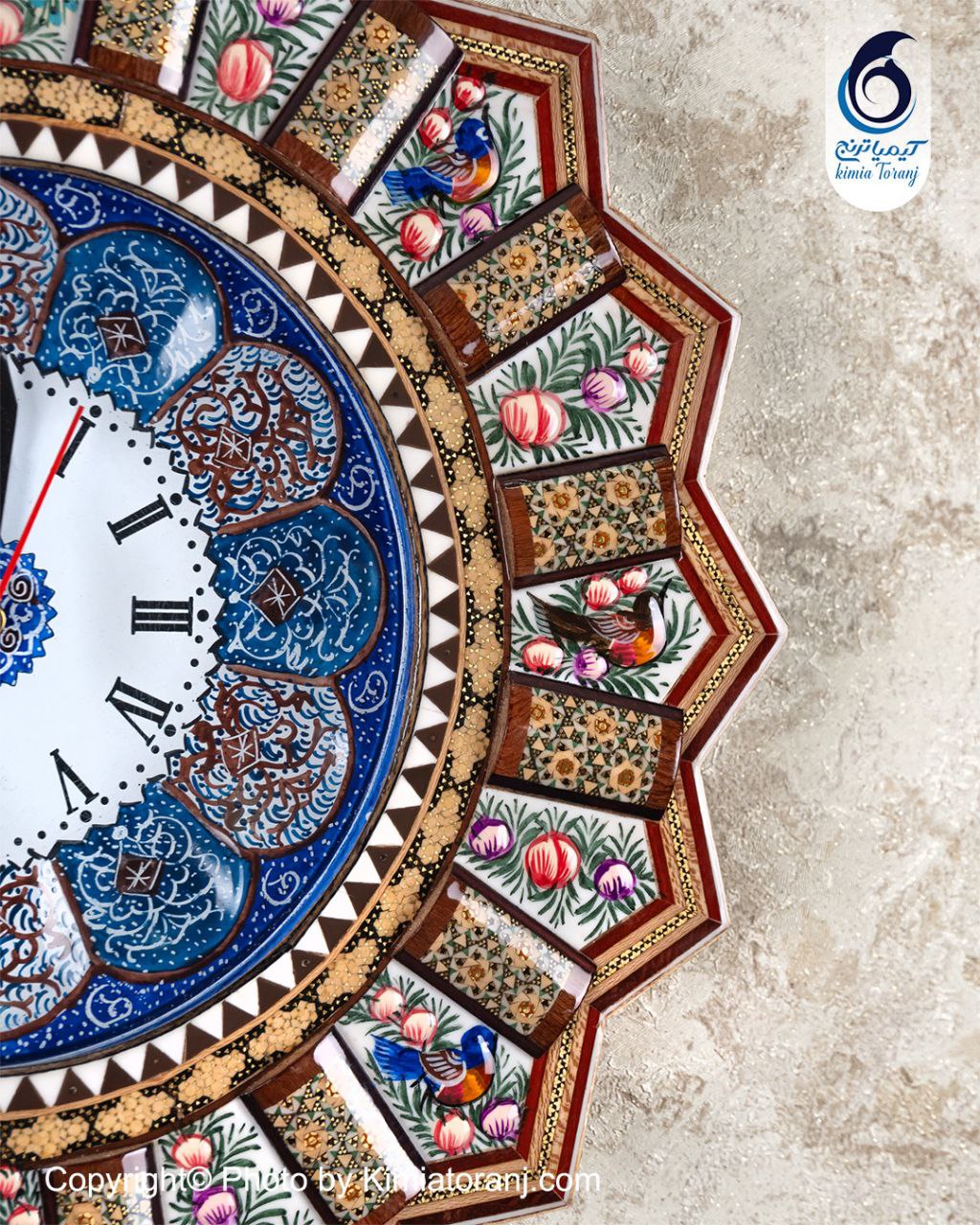 ساعت خاتم کاری و مینیاتور خورشیدی با صفحه مینا