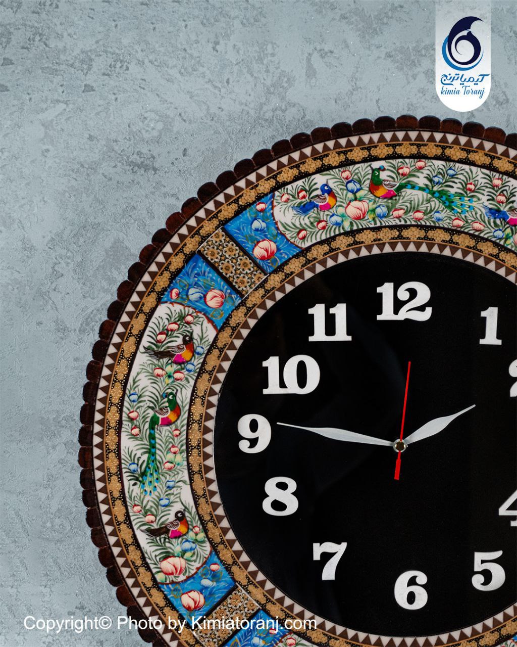ساعت خاتم کاری و مینیاتور گرد با صفحه ساده