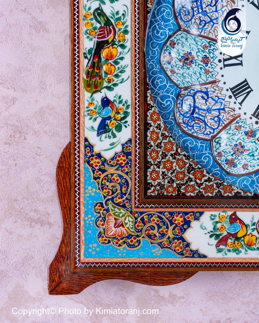 ساعت خاتم کاری و مینیاتور چهارگوش با صفحه مینا