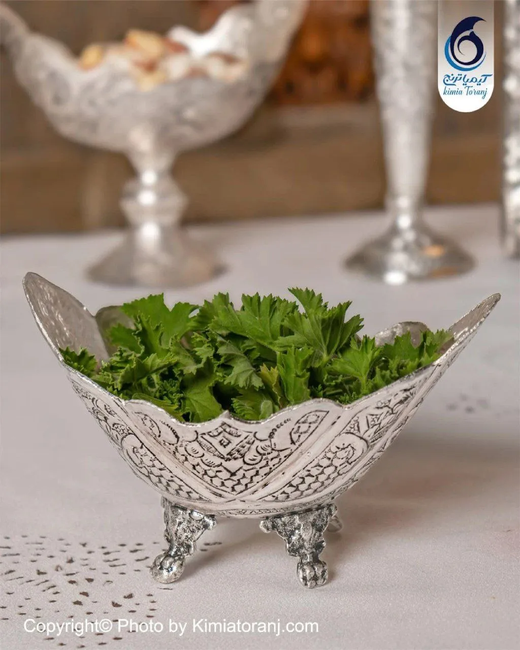 ست هفت سین شبه نقره قلمزنی اسلیمی