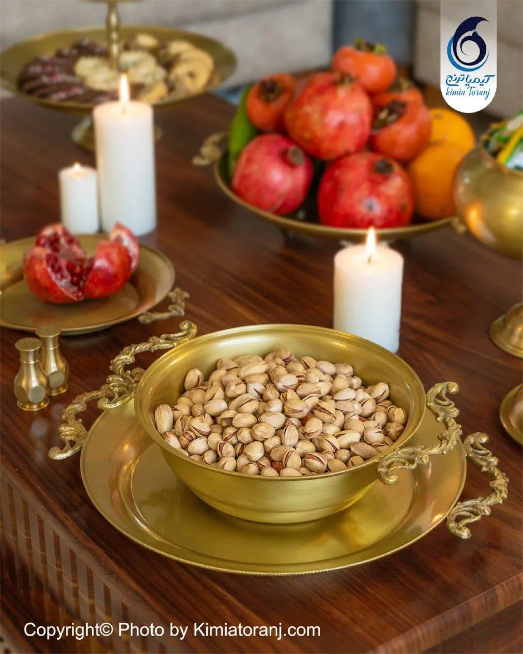 سرویس پذیرایی ساده  برنجی ضخیم