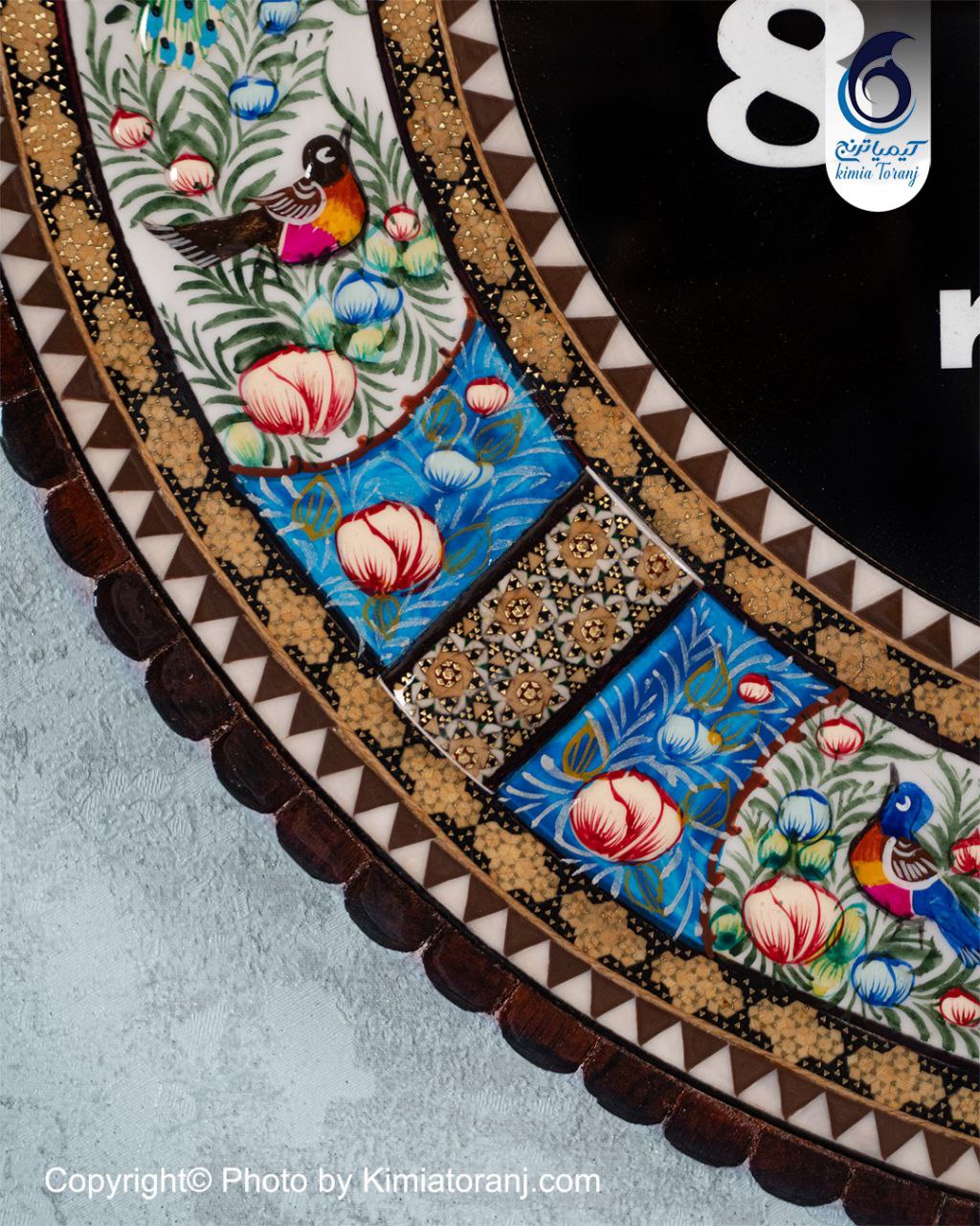 ساعت خاتم کاری و مینیاتور گرد با صفحه ساده