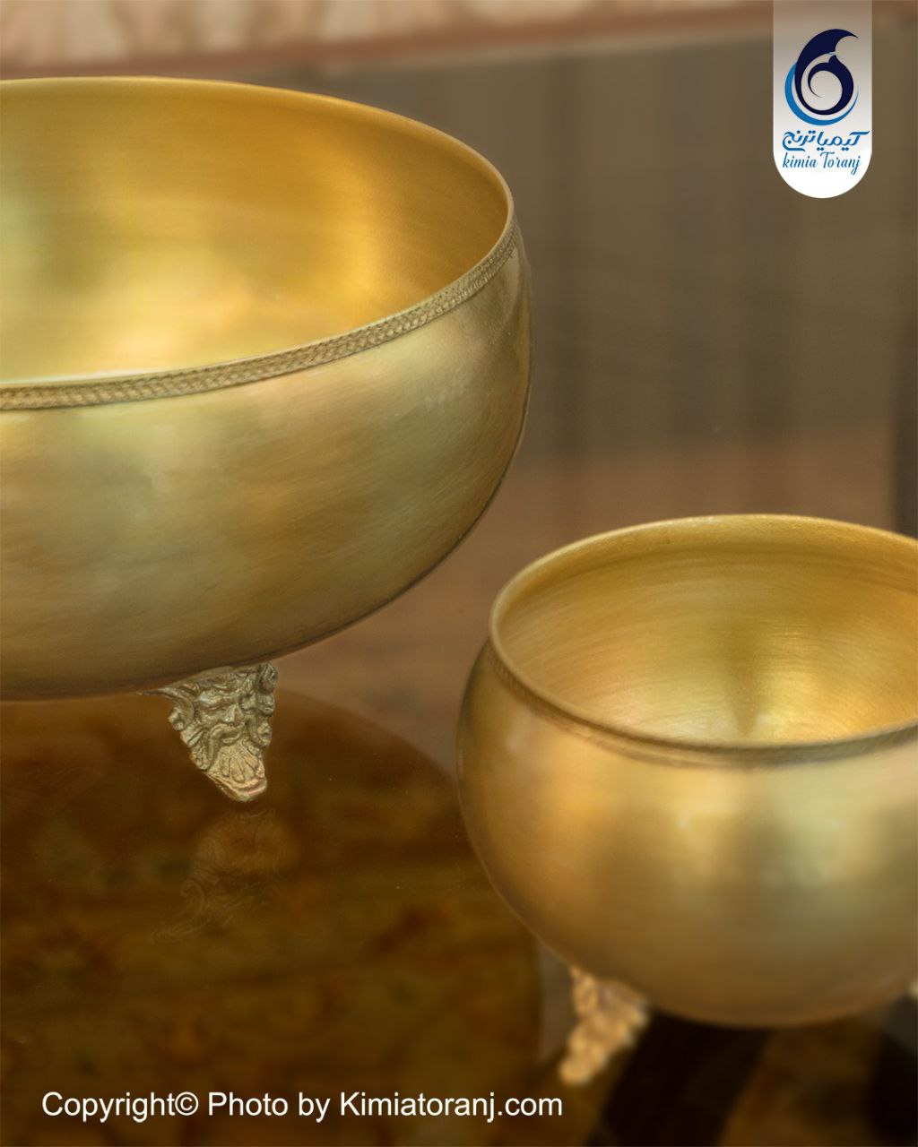 ست پسته خوری سه پایه برنجی