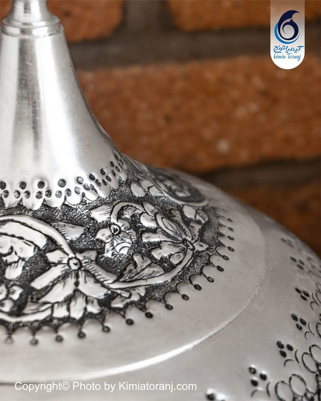 شکلات خوری عدسی شبه نقره قلم گل برجسته