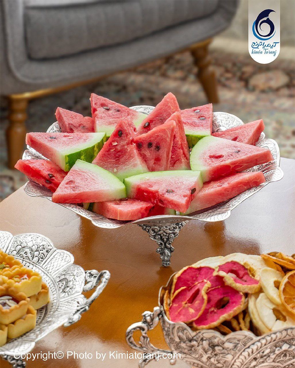 سرویس پذیرایی عروس برنجی ضخیم قلمزنی اسلیمی