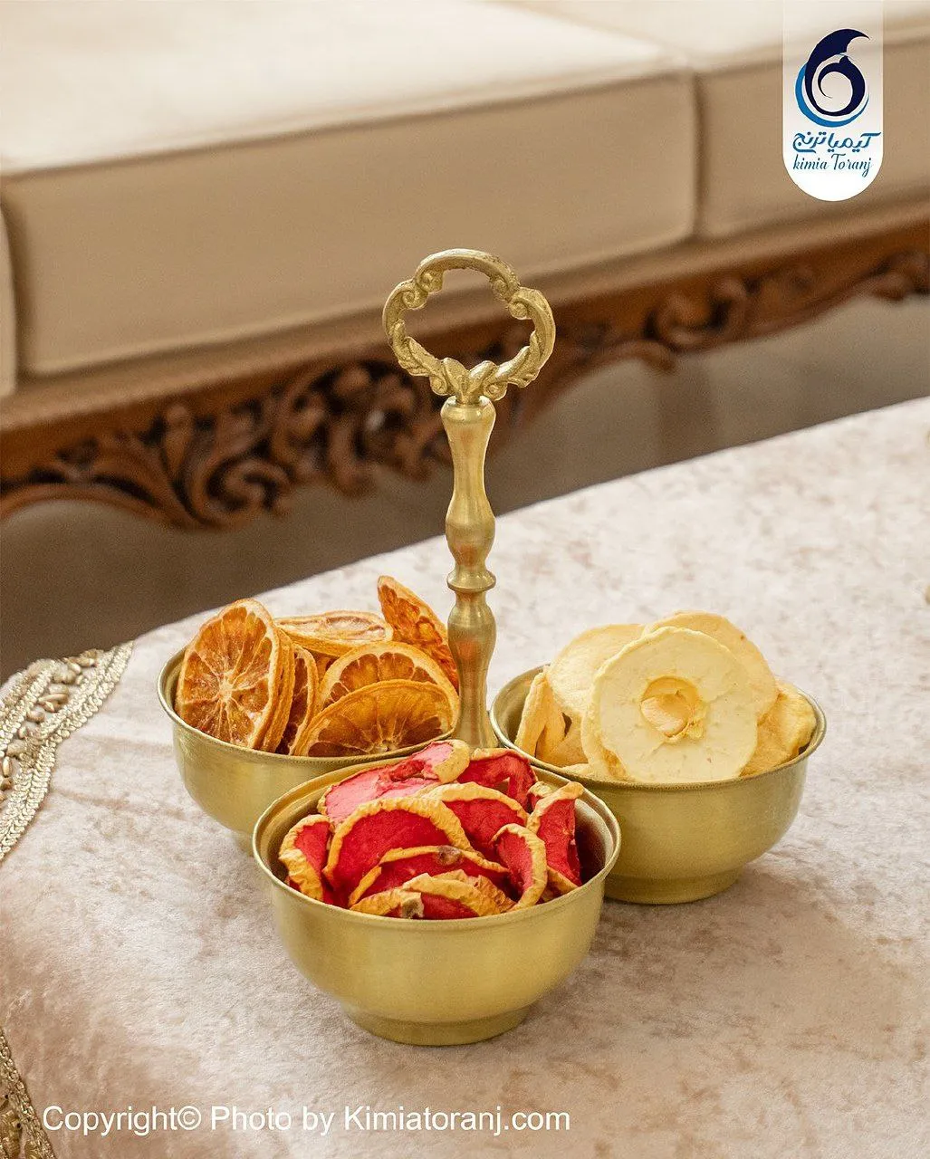 سرویس پذیرایی ساده  برنجی ضخیم