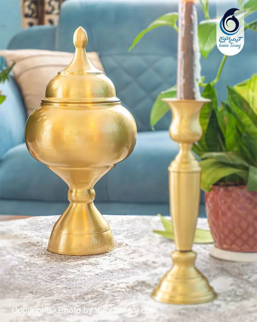 سرویس پذیرایی ساده  برنجی ضخیم