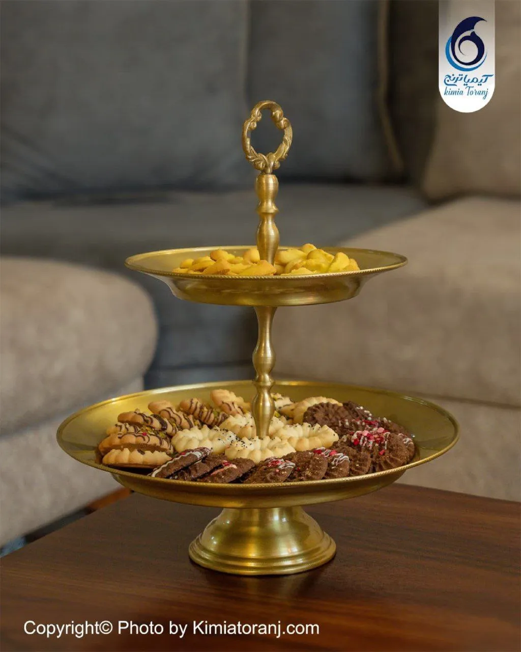 سرویس پذیرایی ساده  برنجی ضخیم