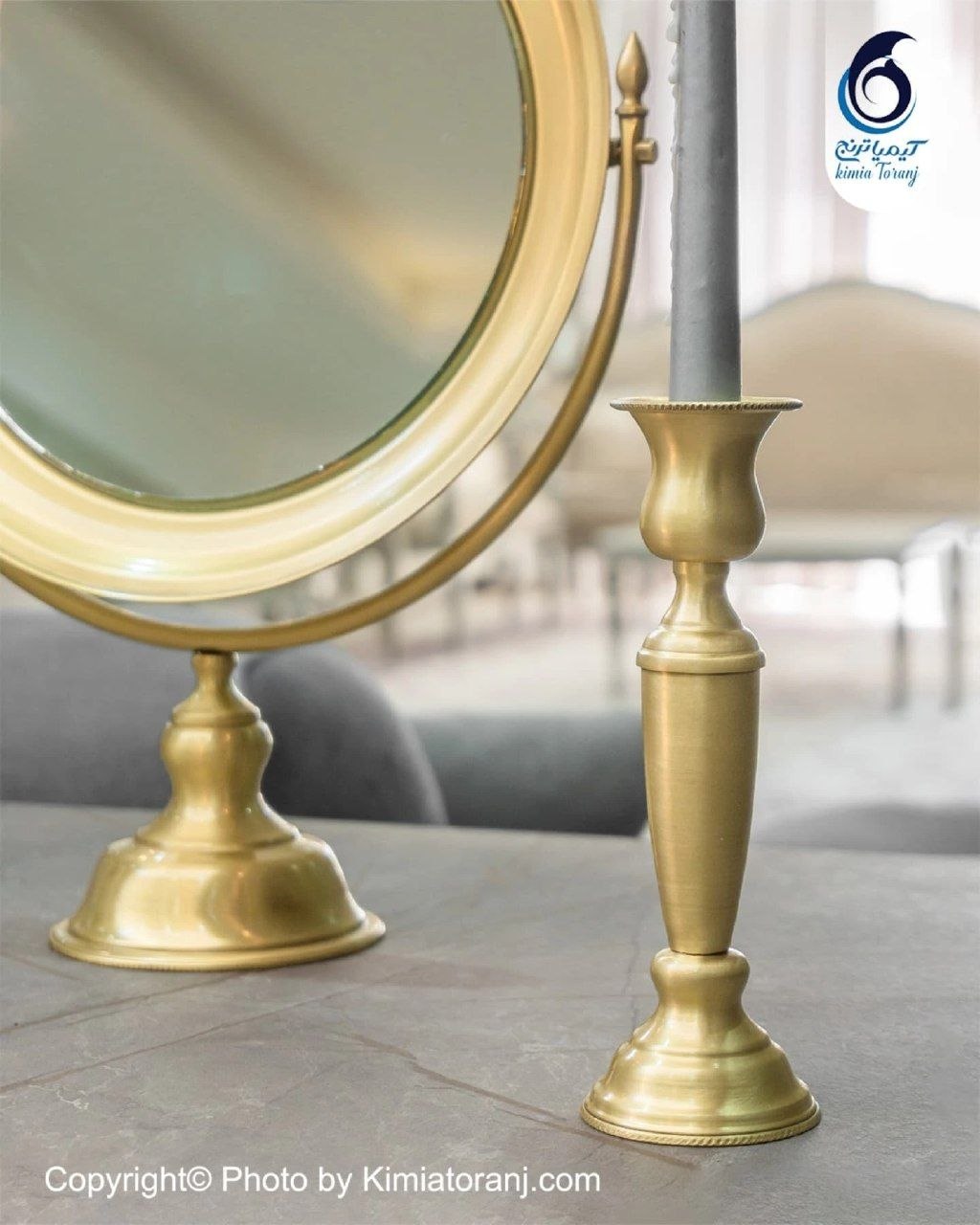 ست هفت سین تک پایه ساده برنجی ضخیم