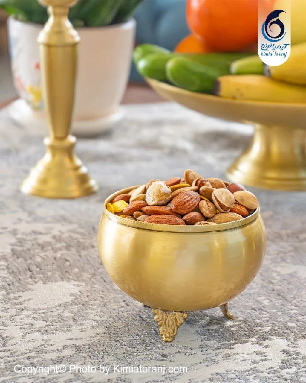 سرویس پذیرایی ساده  برنجی ضخیم