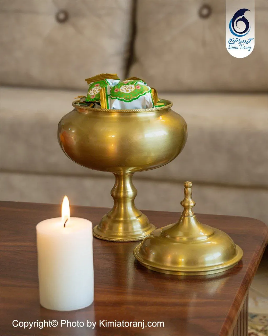 سرویس پذیرایی ساده  برنجی ضخیم